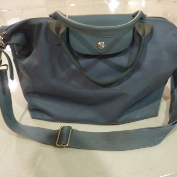 LONGCHAMP Tote Bag Le Pliage Neo 2WAY Lightweight Blue w/ shoulder strap - Picture 2 of 15